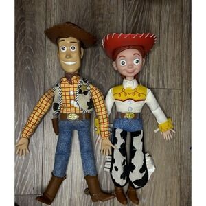 Vintage Disney Woody & Cowgirl Jessie Doll W/ Hats Pull String On Jessie Only